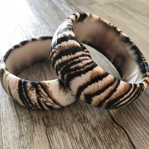 Animal Print Bangle Set | 2 Bangles | Excellent Condition